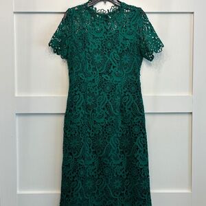 Metisu Green Lace Midi Dress